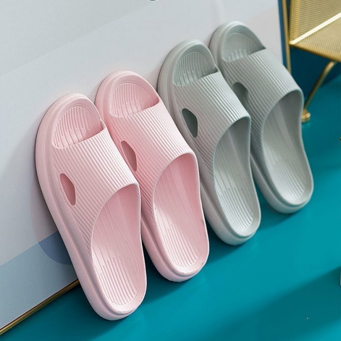 Fashion Home Slippers Slip On Flats Men And Women Indoor Floor Flat Shoes Female Slides Summer Non-slip Family Bathroom Sandals - Image 2