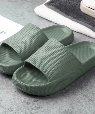 Home Non-slip Bathroom Slippers Women Fashion Soft Sole Thick Platform Shoes EVA Indoor Slides Ladies Man Couples Flip Flops