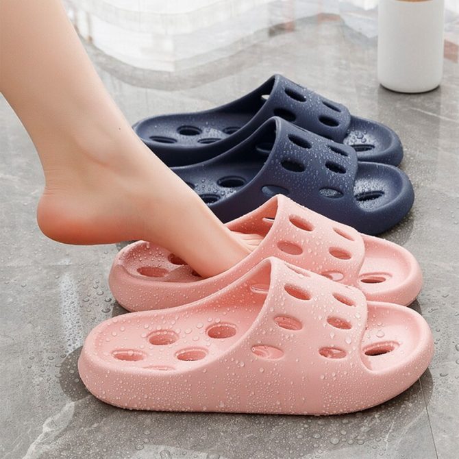 Summer Slippers Bathroom Hollow Out Women Men Slides Summer EVA Shoes Soft Anti-Slip Flip Flops Indoor Outdoor Sandals Couple - Image 2