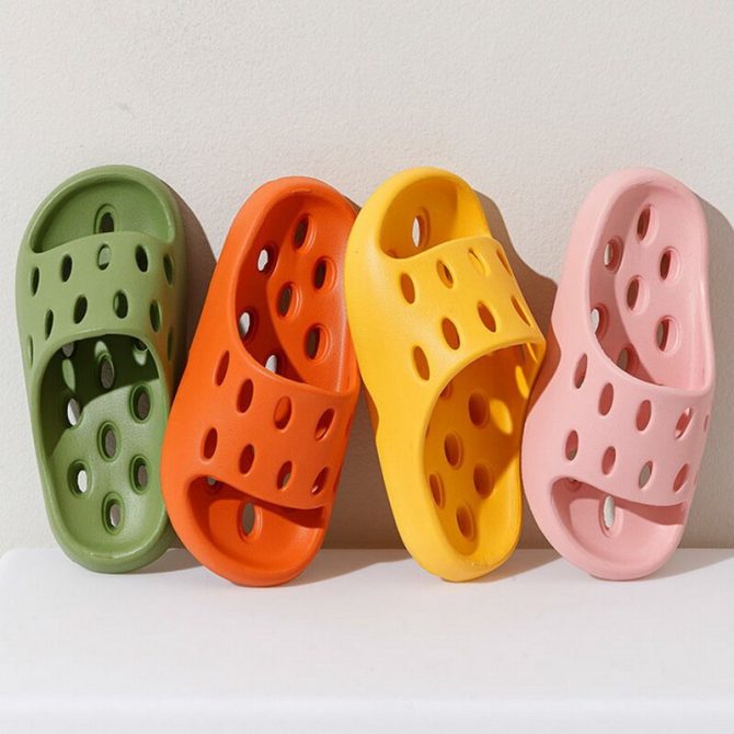 Summer Slippers Bathroom Hollow Out Women Men Slides Summer EVA Shoes Soft Anti-Slip Flip Flops Indoor Outdoor Sandals Couple - Image 3