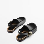 2023 Spring Summer Fashion Metal Buckle Genuine Leather Thick-Soled Sandals Casual Black Simple Shoes Female women slippers - Image 2