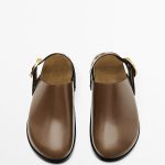 2023 Spring Summer Fashion Metal Buckle Genuine Leather Thick-Soled Sandals Casual Black Simple Shoes Female women slippers - Image 5