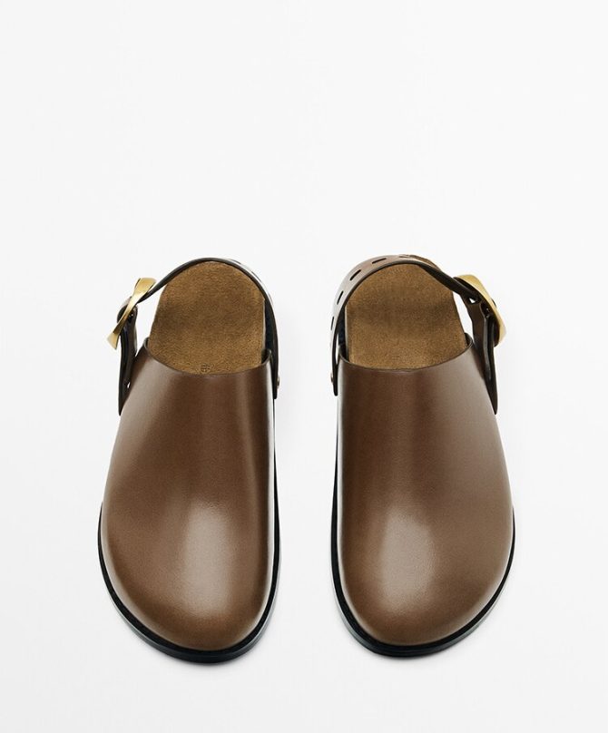 2023 Spring Summer Fashion Metal Buckle Genuine Leather Thick-Soled Sandals Casual Black Simple Shoes Female women slippers - Image 5