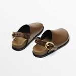 2023 Spring Summer Fashion Metal Buckle Genuine Leather Thick-Soled Sandals Casual Black Simple Shoes Female women slippers - Image 6
