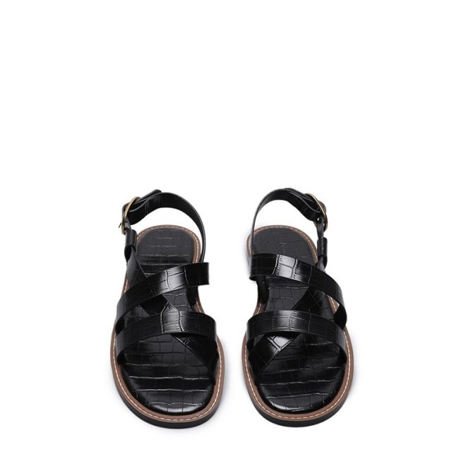2023 New Spring Summer Fashion Leather Cross Belt Design Open Toe Roman Sandals - Image 4