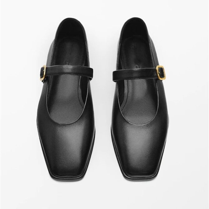 2023 New Women Fashion Square Head Shallow Flats Solid Simple Casual Female - Image 2
