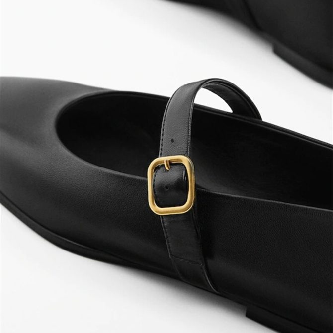 2023 New Women Fashion Square Head Shallow Flats Solid Simple Casual Female - Image 4