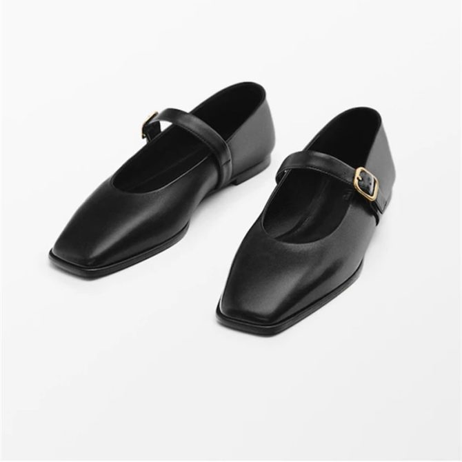 2023 New Women Fashion Square Head Shallow Flats Solid Simple Casual Female