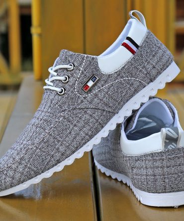 Men Casual Shoes Breathable Comfortable Canvas Shoes Soft Sole Walking Shoes Lightweight Flat Driving Shoes