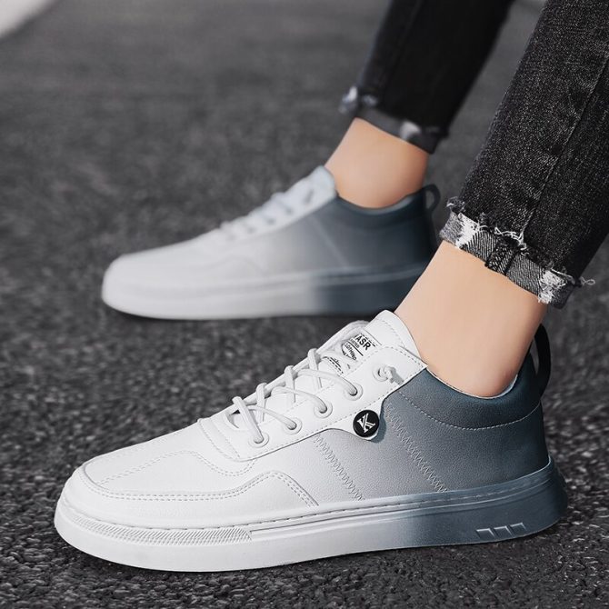 New Men's Shoes Men's All-match Casual Trend White Shoes Men's Casual Sports Shoes Slip-on Flat Shoes Four Seasons Mens Shoes - Image 4