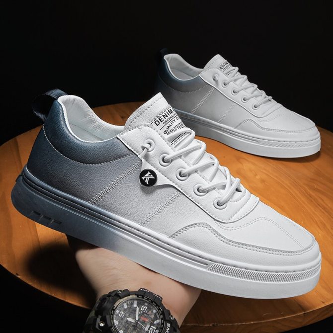 New Men's Shoes Men's All-match Casual Trend White Shoes Men's Casual Sports Shoes Slip-on Flat Shoes Four Seasons Mens Shoes